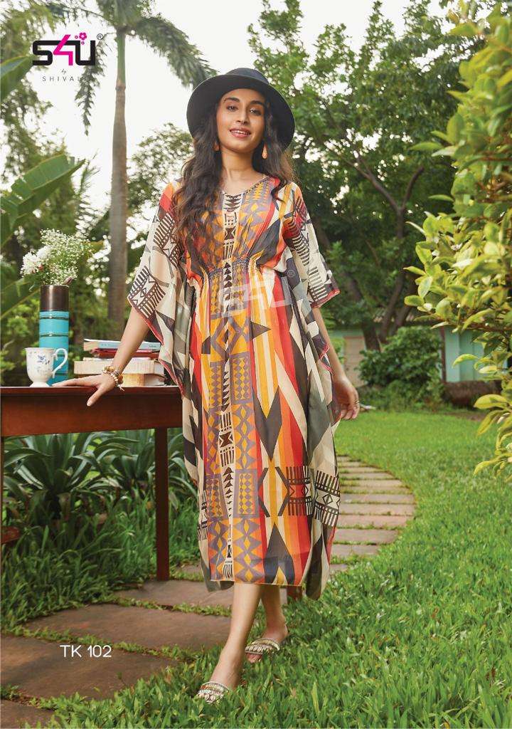 S4u Tropical Kaftan Vol 2 New Designer Fancy Wear Kaftan Kurti Collection
